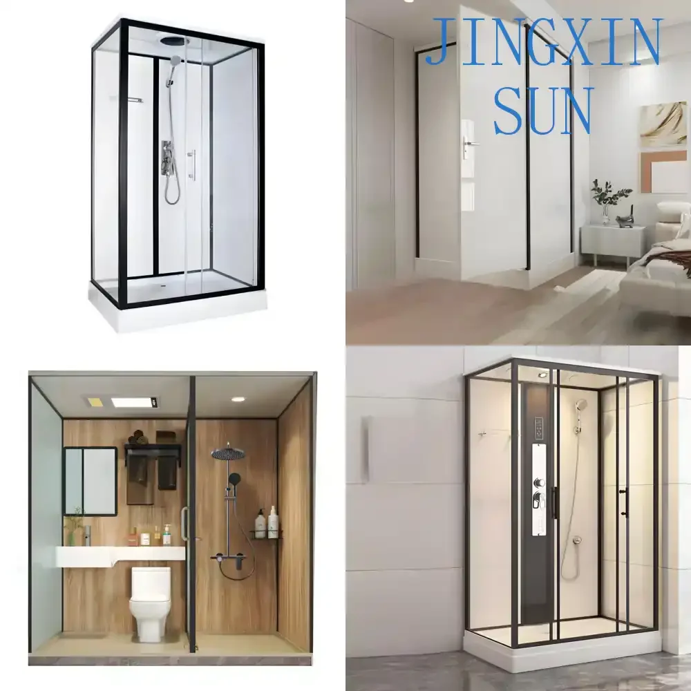 Waterproof Prefab Bathroom Unit for Shower Cabin Rectangle Shower Enclosure for Small Bathroom Space Saving Modern Wet Room