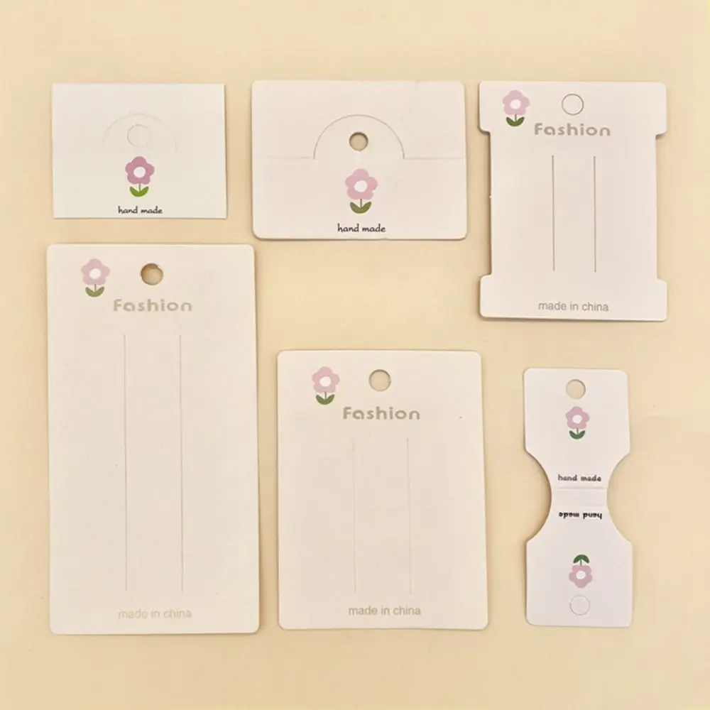 

100PCS Gift Packing Hang Tag Ear Stud Hairpin Display Boardcard Cute Flower Necklace Earring Jewelry Package Cards