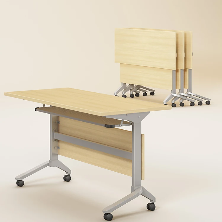 MIGE Office Furniture School Desk Folding Training Table With Wheels