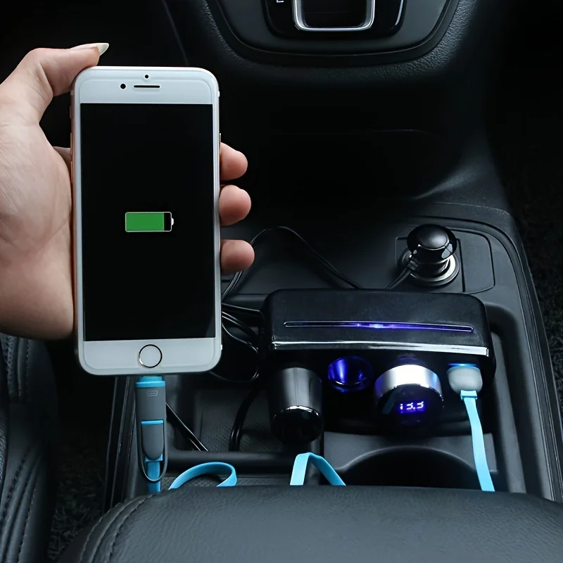 120W Autotelefon-Ladegerät, drei Zigarettenanzünder, USB-Zigarettenanzünder im Auto, Autotelefon-Ladegerät, Auto, ein bis drei Autoladegeräte