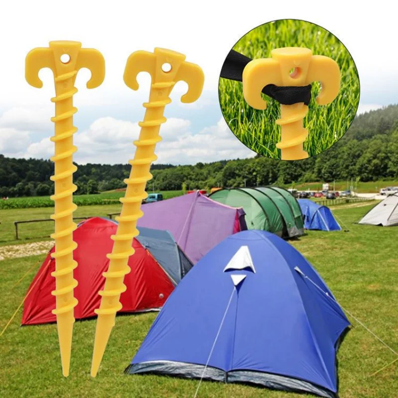 Tent Nails Outdoor Camping Trip Tent Peg Ground Nails Screw Nail Stakes Pegs Plastic Sand Pegs Trip Beach Tent Stakes Pegs