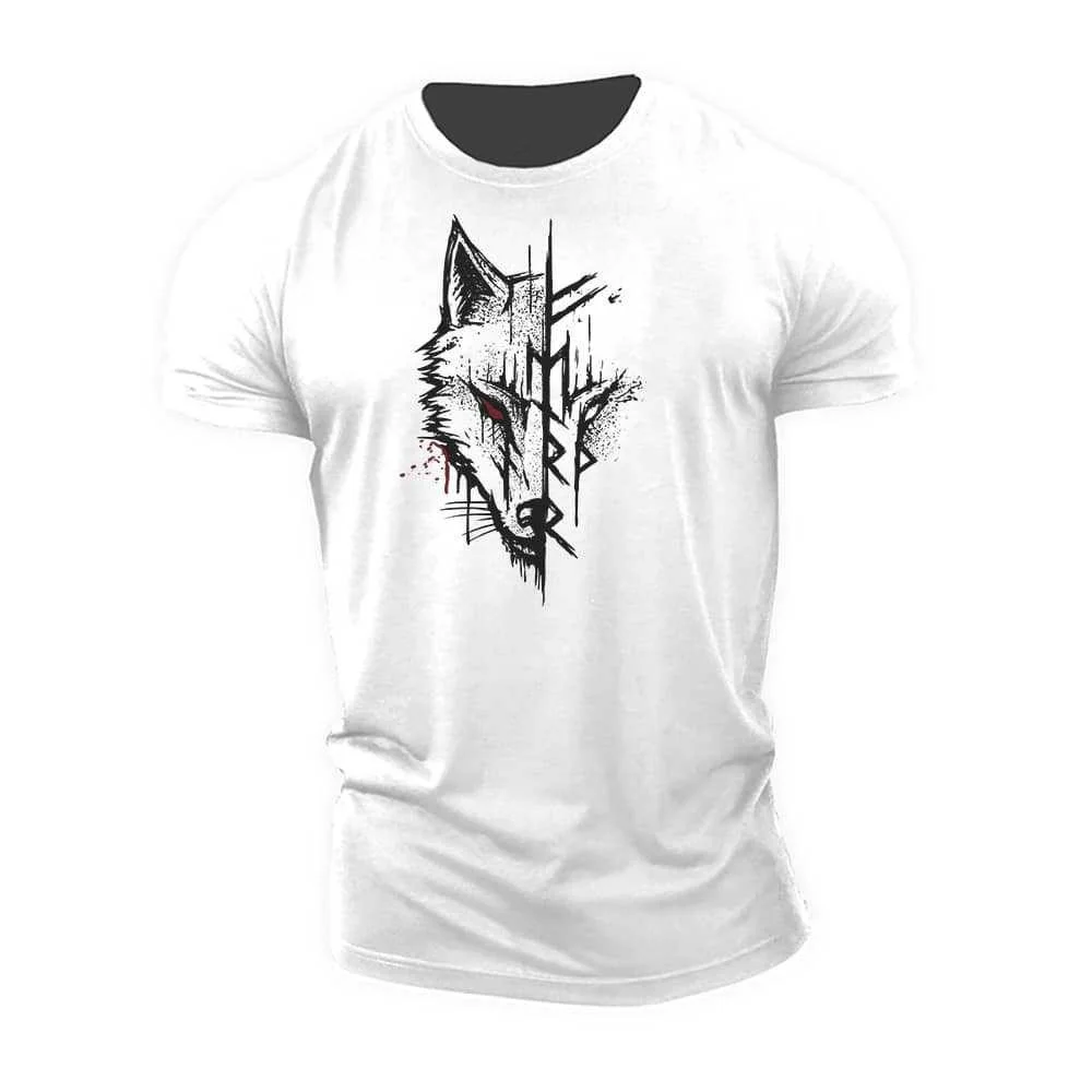 Fashion Wolf's Head Pattern Men's T-Shirts Summer Short Sleeve 3D Print Street Hip Hop Simple Male Tee 6XL Plus Size Casual Tops