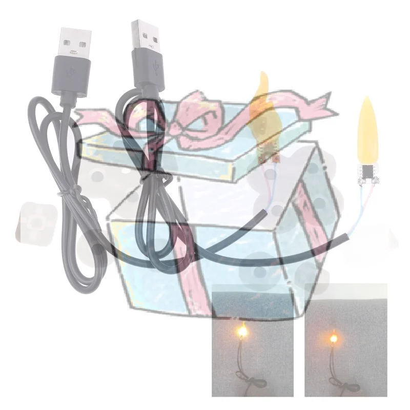 【CCA】DC5V 1800K LED Flash Candle Light With USB Interface Edison Flame Filament DIY Party Decorative Light Bulb Accessories