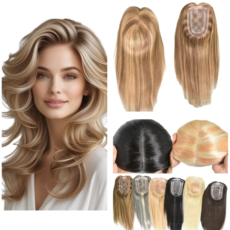 

Hand Tied Topper For Women Human Hair Mono Pu Base 4x6inch 12inch Middle Part For A Confident Look