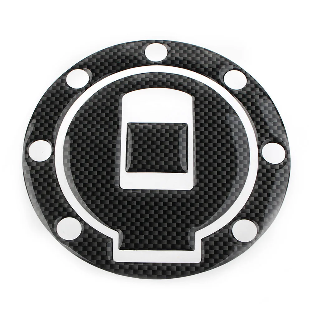 Carbon Fiber Motorcycle Gas Tank Fuel Cap Cover Pad for Yamaha R1/R6/600 YZF/FZR/FJ/FJR Perforated 1998-1999 ABS Plastic