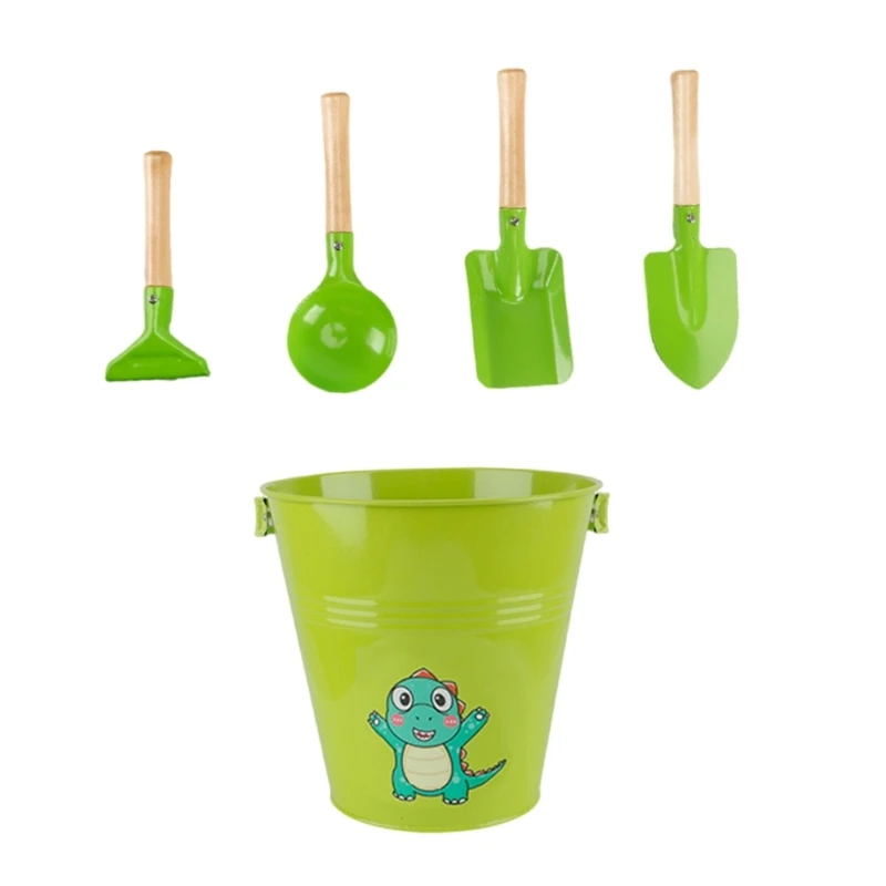 Beach Toy Outdoor Sand Play Bucket Toy with Shovel Rake Garden Planting Toy Bathtub Water Play Toy Kids Educational Toy