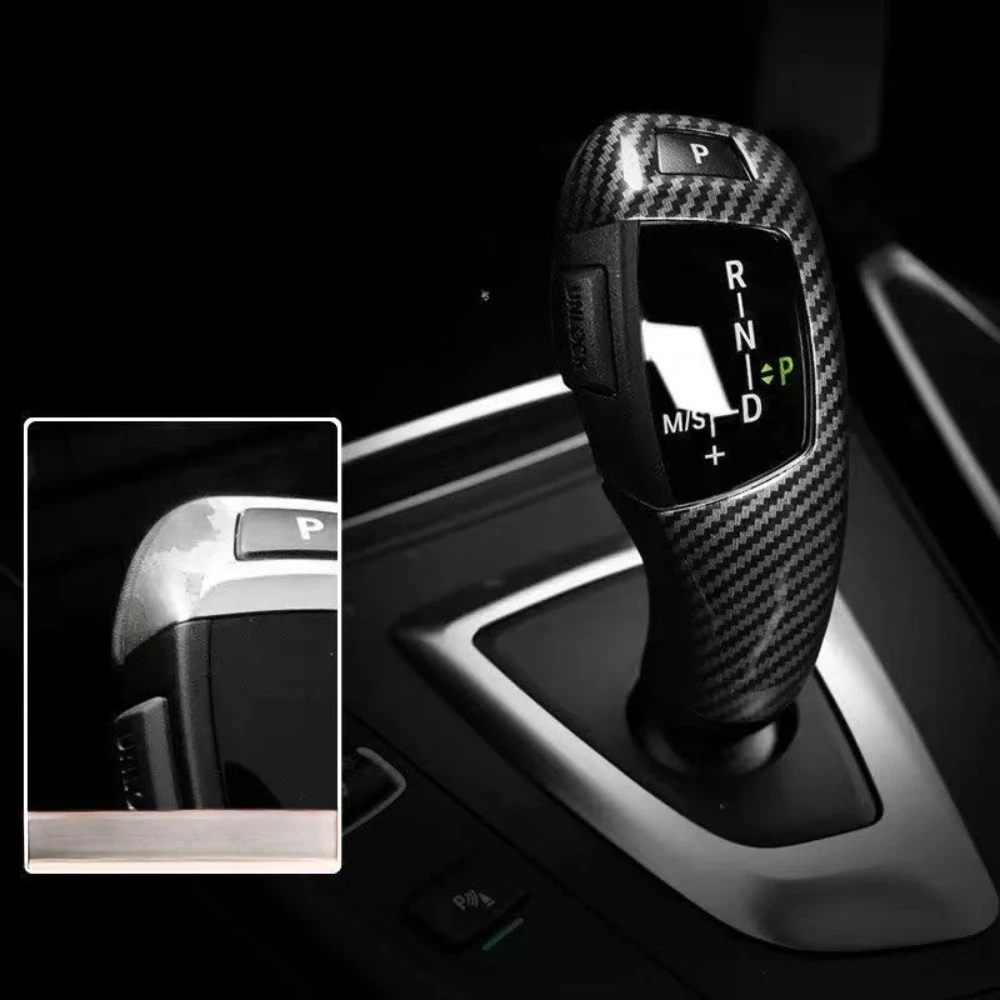 1pc Carbon Fiber Shift Knob Protector Car Interior Trim Dustproof Frame for BMW X5 F30 F10 F15 F07 F20 F21 F22 Car Accessories