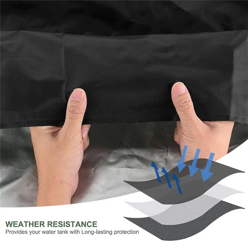 A27F-210D Black Zippered IBC Tote Cover For Waterproof Dustproof Large Capacity Water Tank Cover