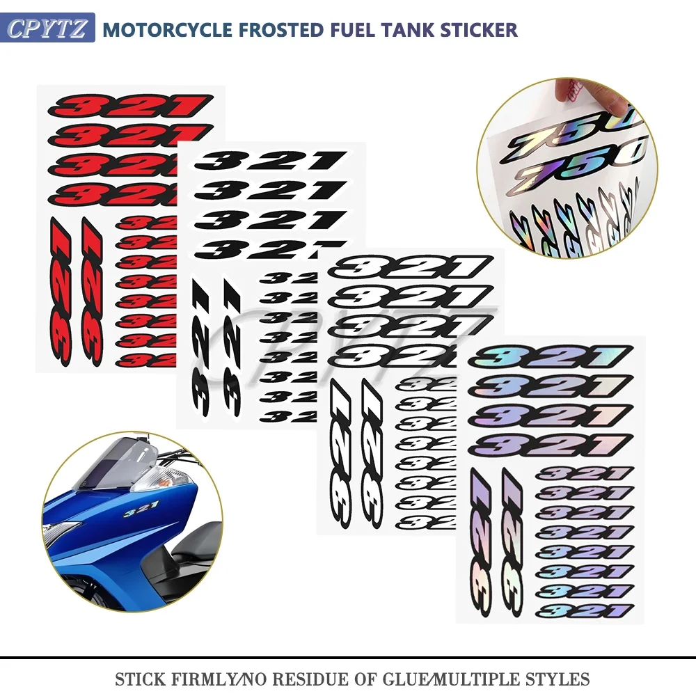 Number Stickers Universal Fit for Cobra 321R 321RR 321F-Cafe Moto Fairing Tail Sides Fuel Tank Sticker Decoration Decals Emblem