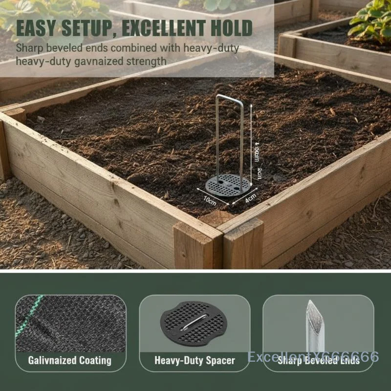 U-Shaped Sod Pins 40 Pack Multifunctional Rustproof Turf Staples Garden Ground Nails for Fixing Fence Hose Weed Fabric