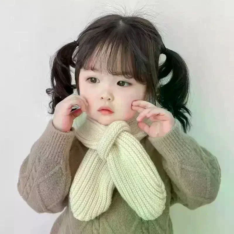 

Soft Knitted Kids Scarf Winter Warm Infant Toddler Neck Warm Fashion Children Girl Boy Scarves Baby Bib Solid Color Neckerchief