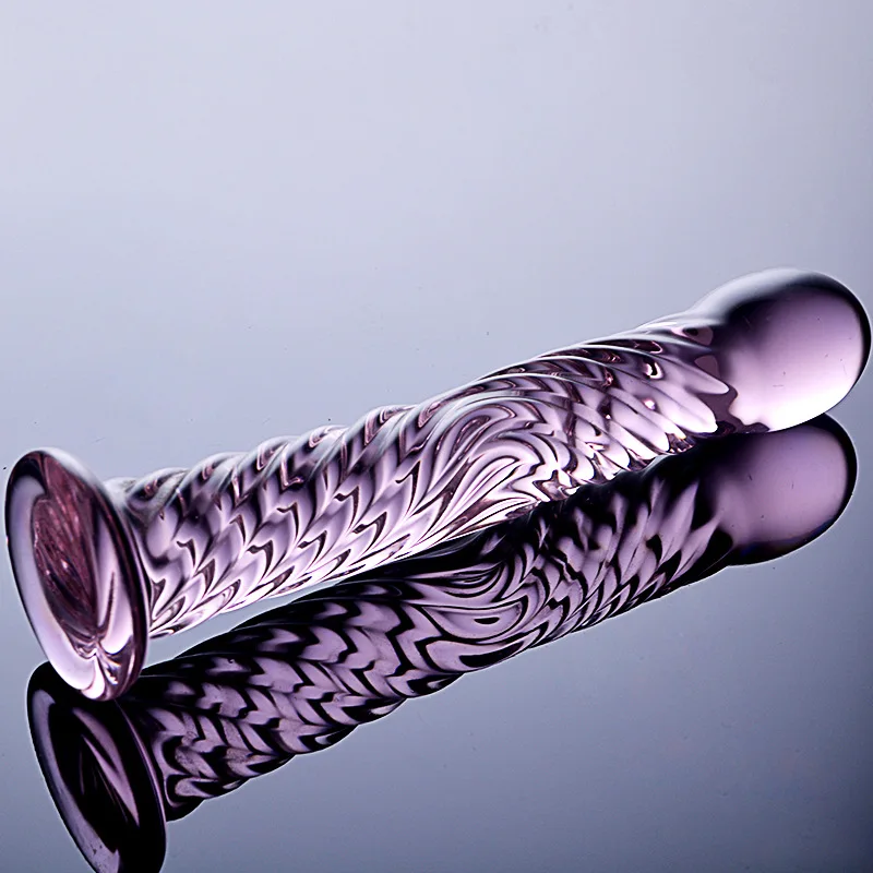 17cm Dildo Realistic Glass Crystal Dildo With suction cup Sex Toys for Woman/Lesbian Sex Toy  G-spot Orgasme massage stick