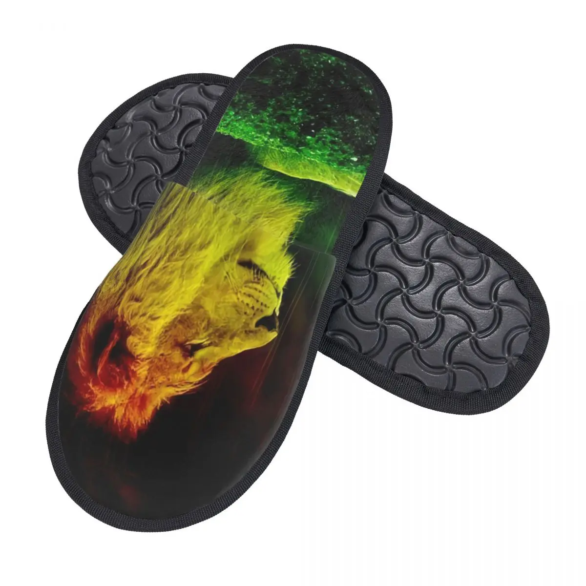 Jamaica Rastafarian Reggae Rasta Lion Cozy Scuff Memory Foam Slippers Women Jamaican Proud Bedroom House Shoes