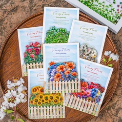 Yoofun 20pcs Aesthetic Flower Scrapbooking Landscaping PET Stickers Creative DIY Journal Collage Material Journaling Label