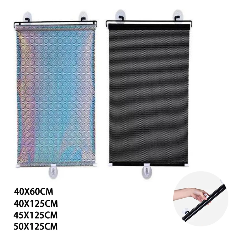 Universal Roller Blinds Suction Cup Sunshade Blackout Curtain Car Bedroom Kitchen Office Window Sun-shading Curtains Nail-free