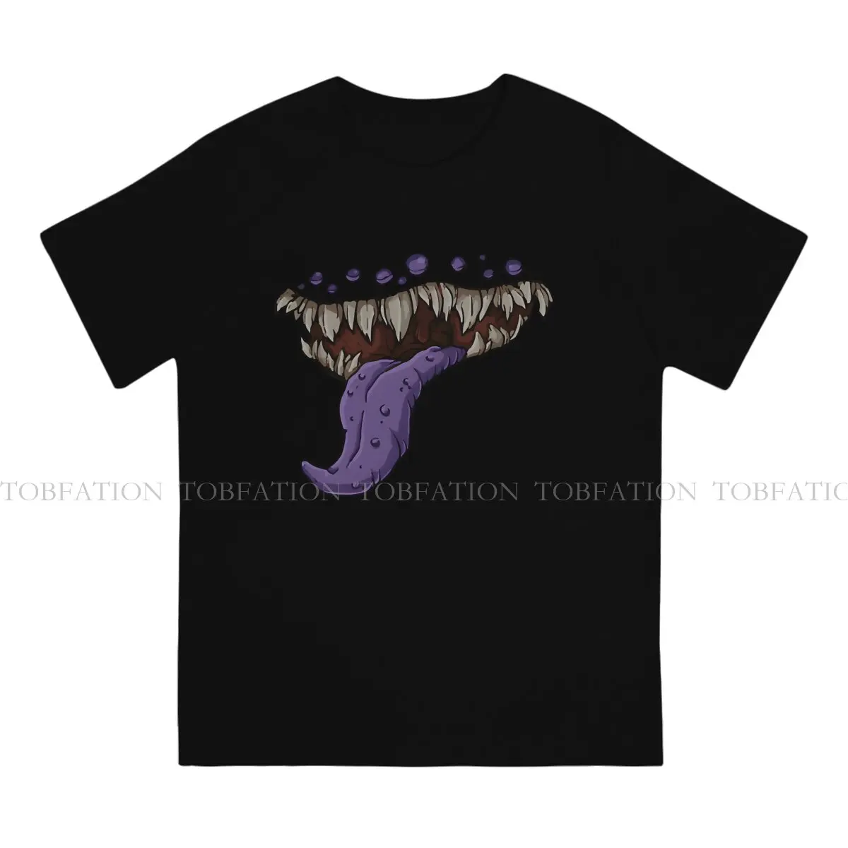 Mimic Mouth Print Newest TShirts DND Dices Game Men Harajuku Fabric Streetwear T Shirt Round Neck Oversized