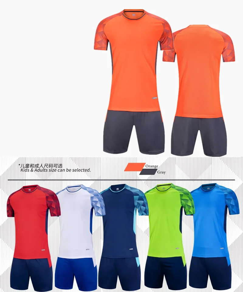 Football Jerseys Print Primary School Soccer Sports Clothing Children's Training Kit Short-Sleeved Shirt Team Uniform