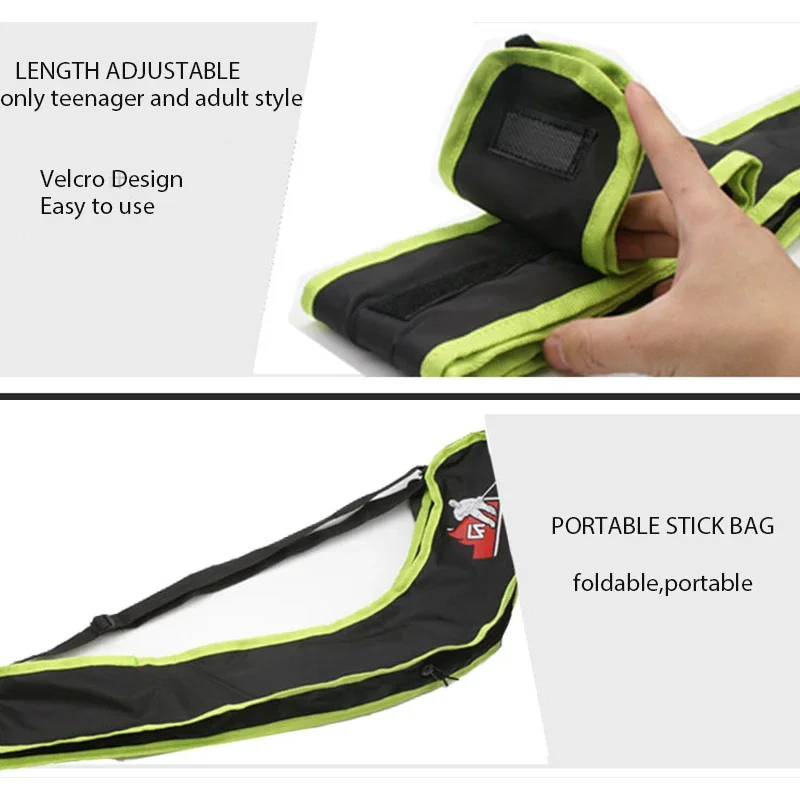 Adjustable Ice Hockey Sticks Bag with Shoulder Strap Portable S/M/L Hockey Stick Cover Pouch Bag for Hockey Sport Accessories
