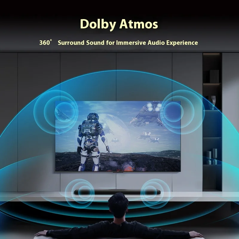 TCL Soundbar S45H Dolby Atmos DTS Virtual: X 100W مكبرات صوت Dolby Home عالية الطاقة AI Sonic الكمون المنخفض بلوتوث SBC فك هدية #3