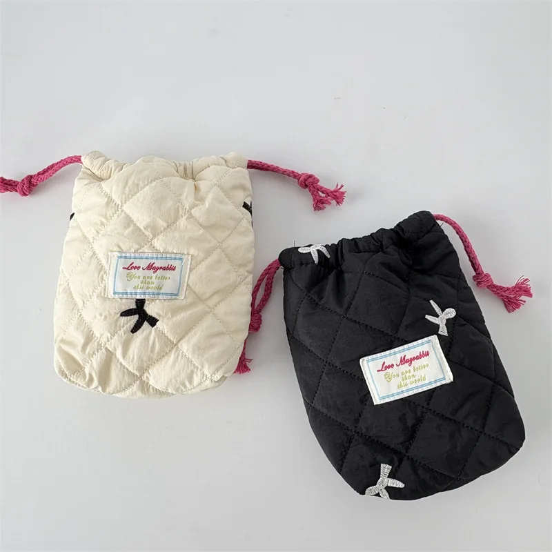 حقيبة مكياج بفيونكة مطرزة، حقيبة دلو برباط، حقيبة فرز ملحقات الحزمة، حقيبة تخزين مقاومة للغبار للكاميرا #5