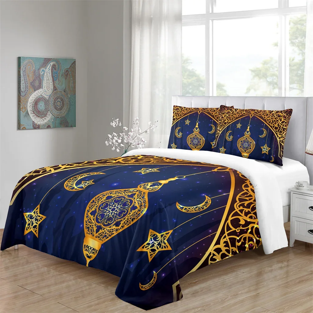 3d Retro Ramadan Lslamic Muslim Build Eid Mubarak Queen Twin Full Bedding Sets Single Double Bed Duvet Cover 2 pcs Pillow cover