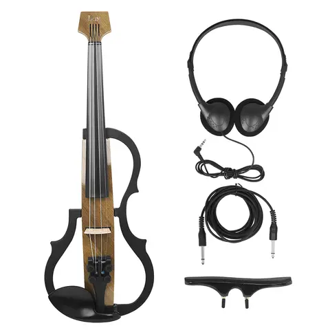 IRIN 4/4 violín eléctrico silencioso fibra de carbono violín eléctrico instrumento de cuerda con auriculares Cable de reposapiés
