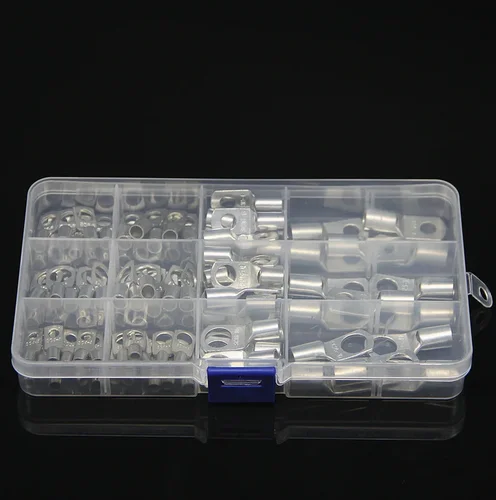 Imagen 2 del producto 60/100/170 Uds SC agujero de perno desnudo terminales de Cable de cobre estañado Terminal de batería conector de terminales de Cable traje SC10-6 SC16-8 SC25-8