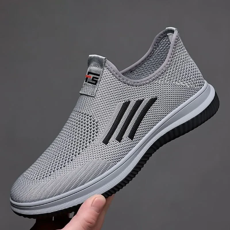 Summer Mesh Breathable Loafers Fashion Casual Men's Sneakers Comfortable Walking Shoes Slip-on Thick Bottom Work Shoes