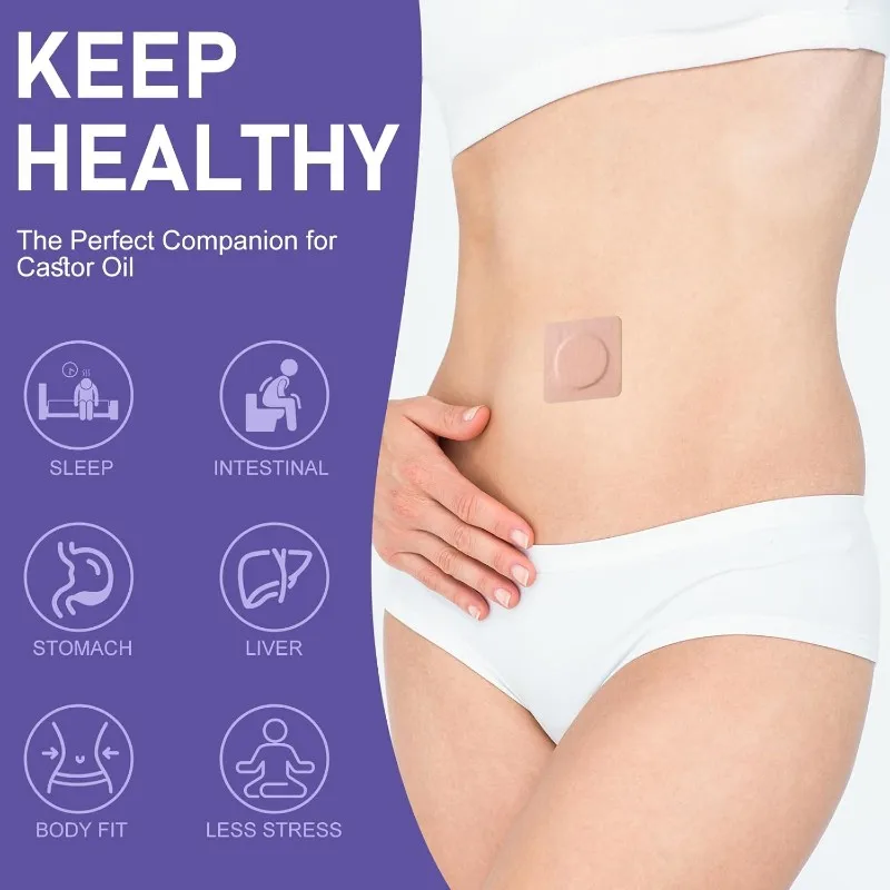 A73U High Absorption Castor Oil Pack Belly Button Patch 100Pcs Disposable Self-Adhesive Leak-Proof Wrap