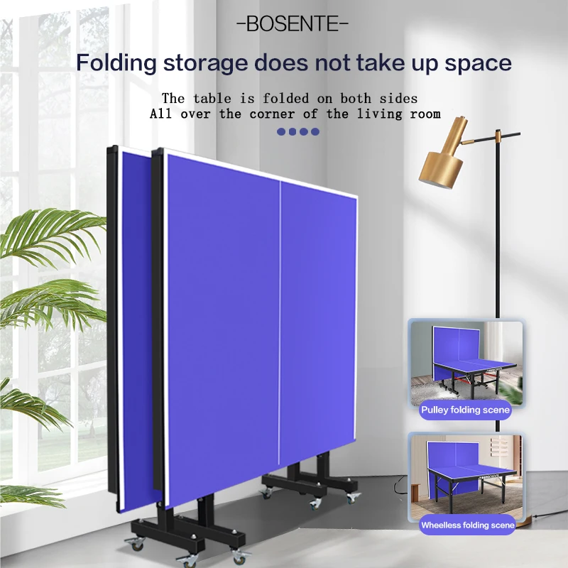 مبيعات المصنع مباشرة 25 مم HDF لعبة قابلة للطي نشاط طاولة تنس داخلية مع عجلات