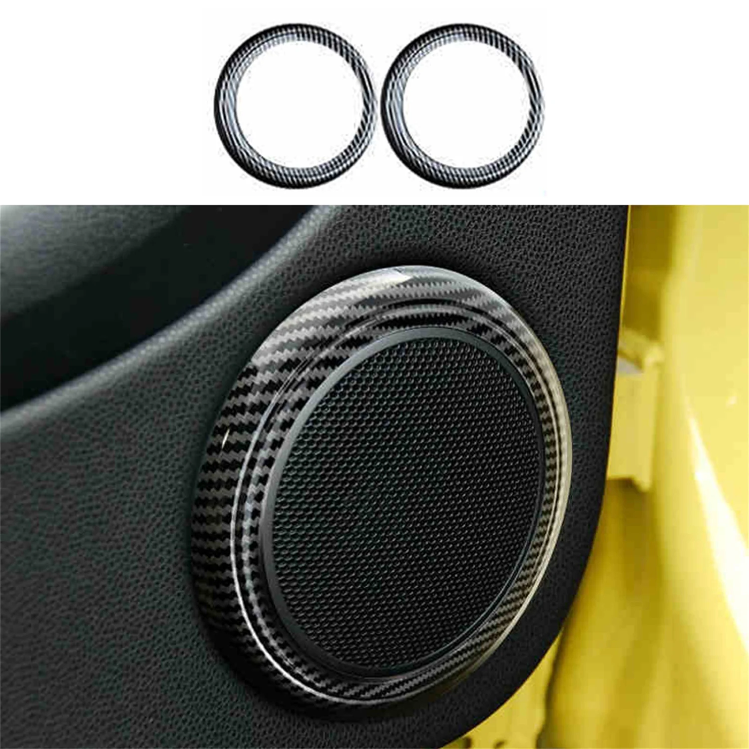 

For BMW MINI R55 2007-2014, R56 2006-2013 Side Door Speaker Cover Decorative Trim ABS Interior Car Accessories 2pcs