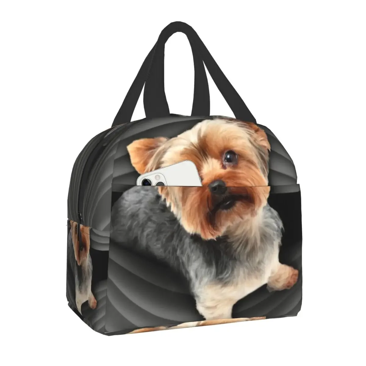 Yorkshire Terrier Insulated Lunch Bag for School Office Yorkie Dog Puppy Leakproof Thermal Cooler Bento Box Women Kids