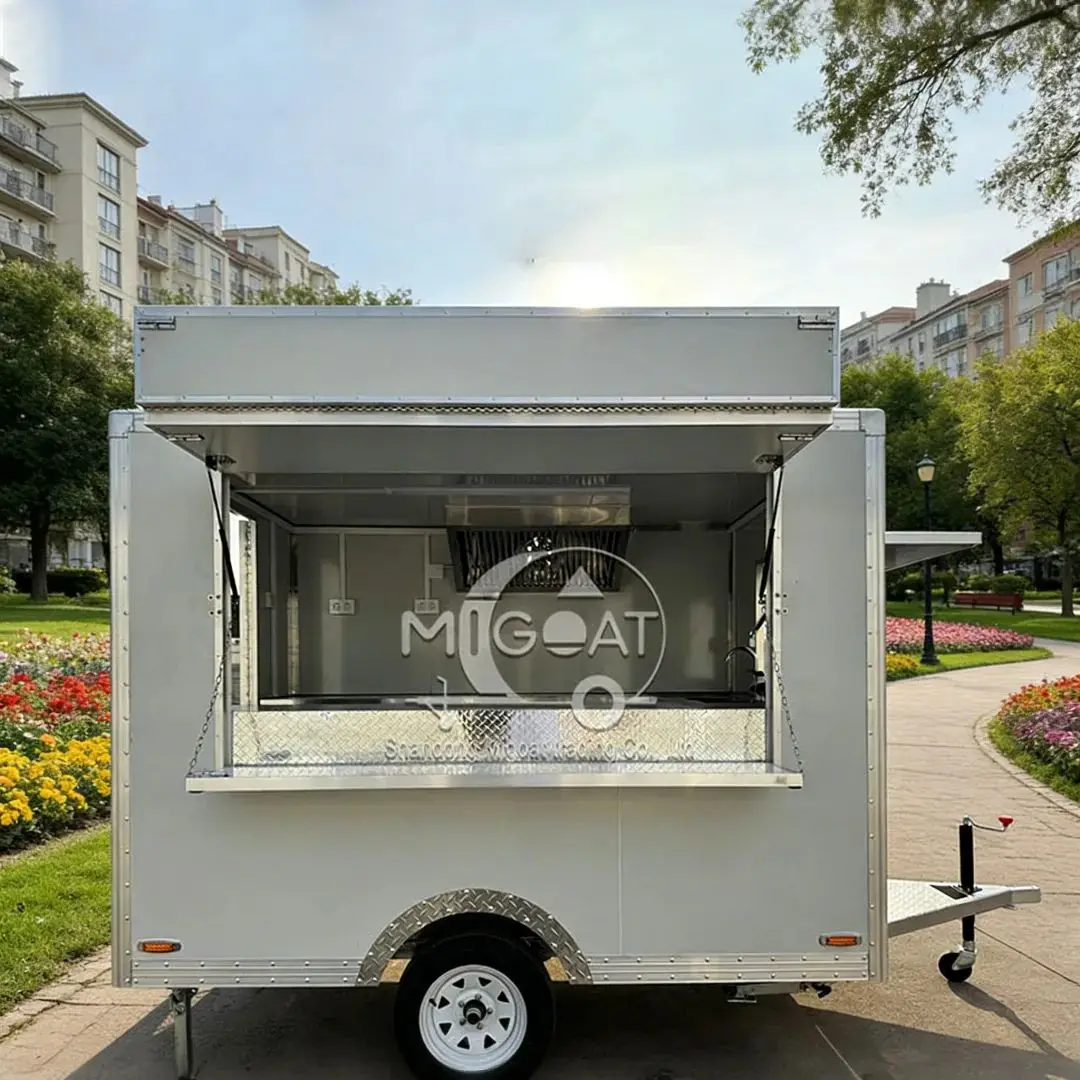 

Portable Food Vending Trailer Commercial Kitchen Cart with Workstation for Street Food Business Operations
