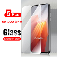 5Pcs Tempered Glass For Vivo IQOO 11 10 9 8 7 Neo8 Pro Neo 8 7 6 5 SE Z7 Z7X Z7i Z6 Z6X Z5 Screen Protector Film Guard 9H Clear