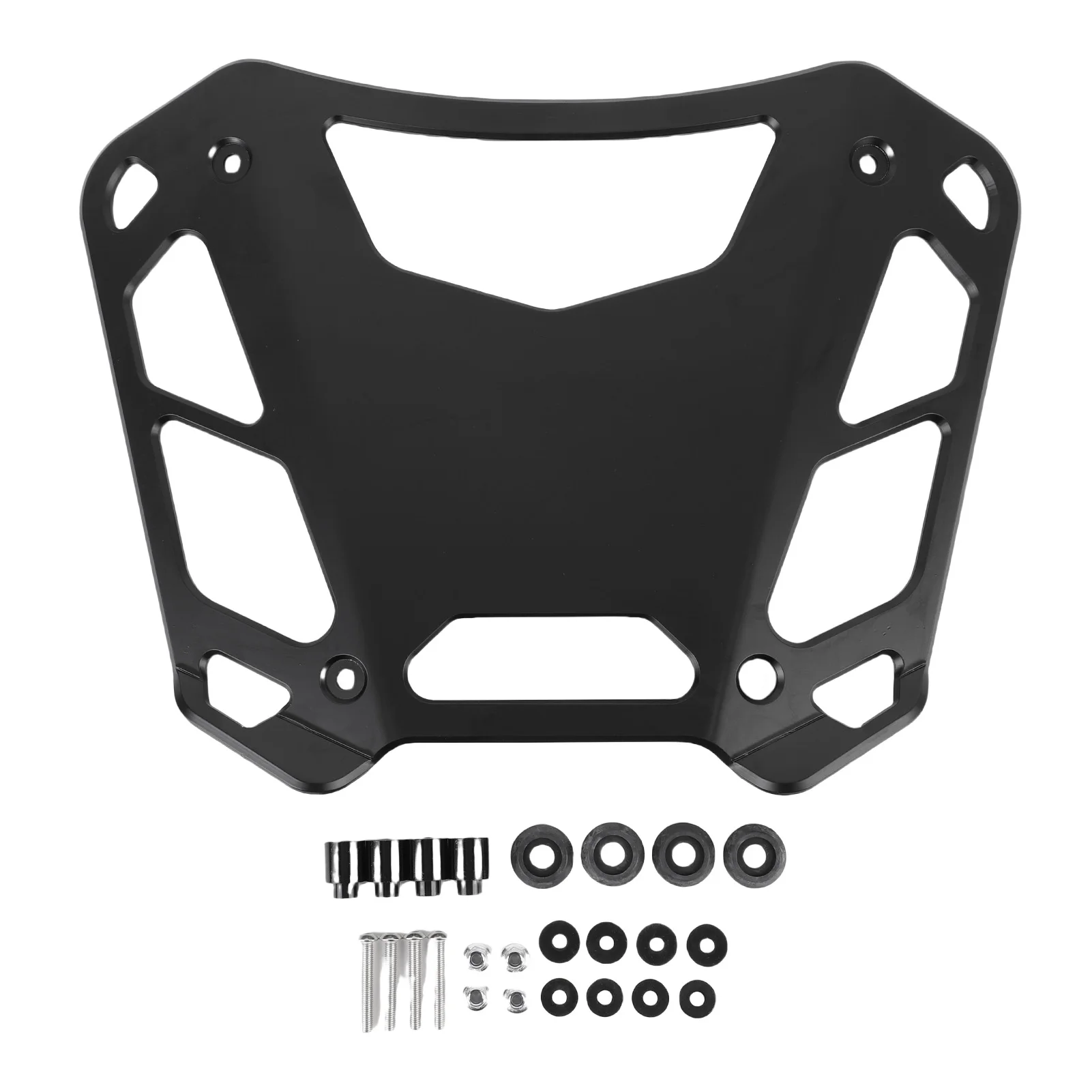 

Motorcycle Rear Luggage Rack High Bearing Capacity Top Case Bracket Hollowed Flat Heavy Duty Sturdy Aluminium Alloy for Travel