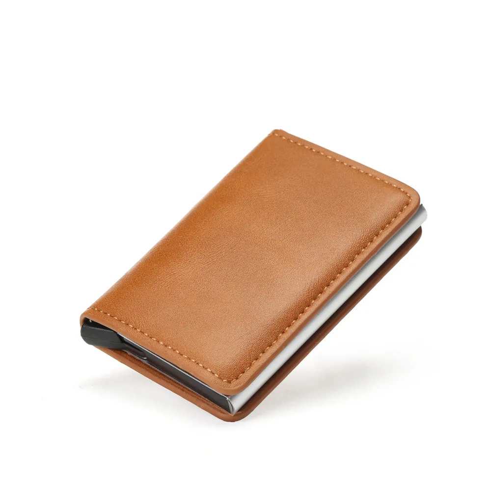 Diebstahlsicherer RFID-Kartenhalter – automatische Pop-Up-Geldbörse aus Kohlefaser für Herren, schlankes schwarzes Ausweis-/Kreditkartenetui mit sicherem Stauraum