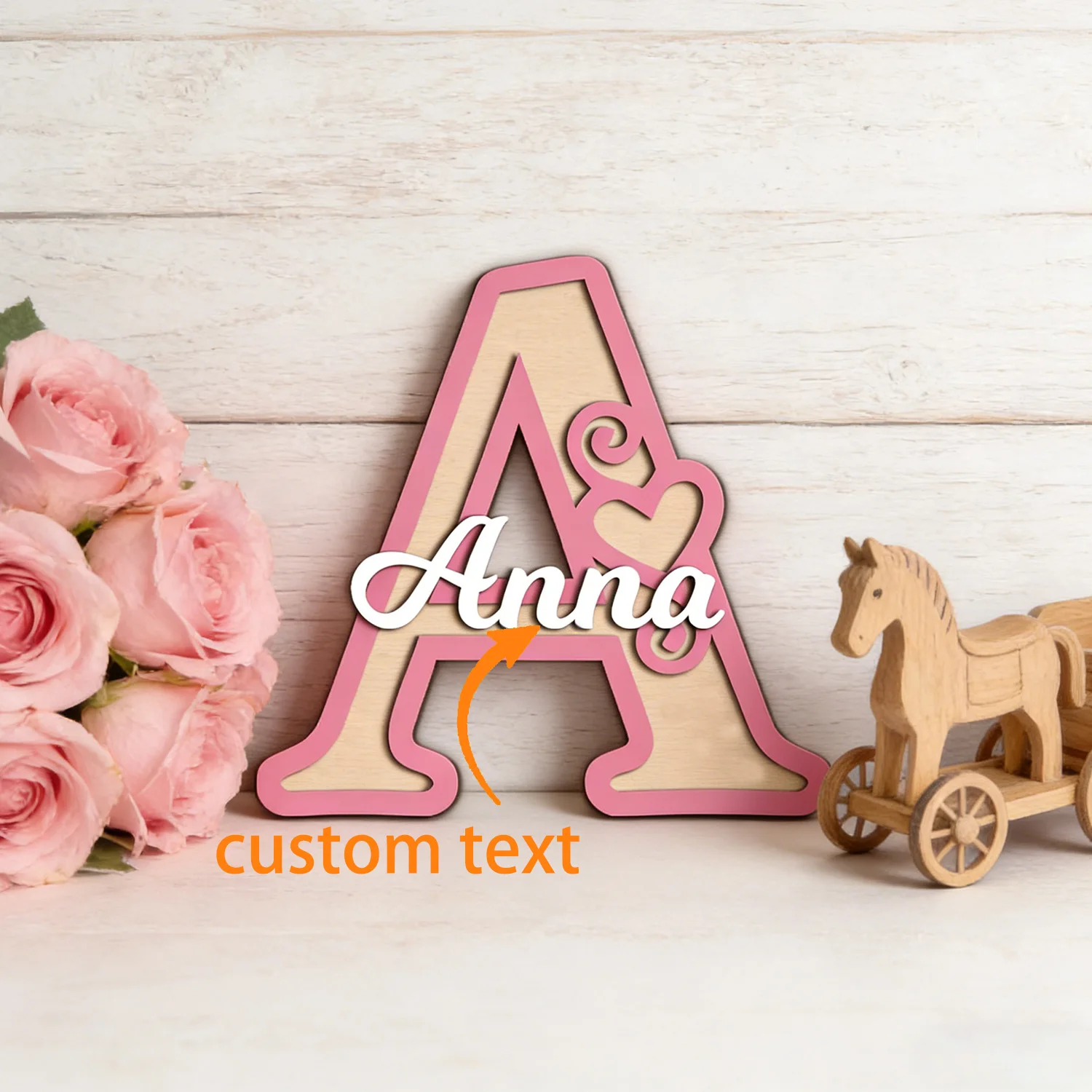 1pc wooden multi-layer surname brand, customizable content, personalized decoration gift, home wall decoration