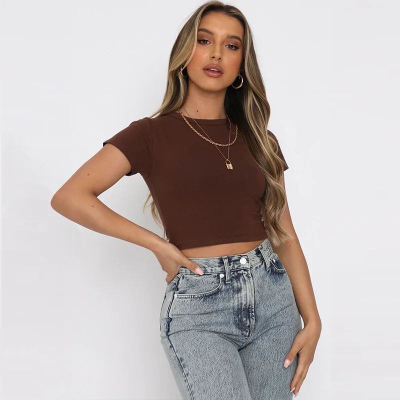 Vintage Clothes for Women Solid Color Short Style Crop Top Sexys Y2k Tops Woman 2025 Aesthetic Women's Blouses Harajuku Summer