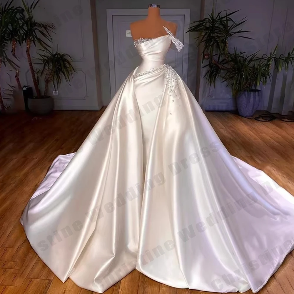 Sexy vestidos de noiva femininos elegante cartões ombro sem mangas princesa vestidos de casamento formal festa de formatura novia personalizado de