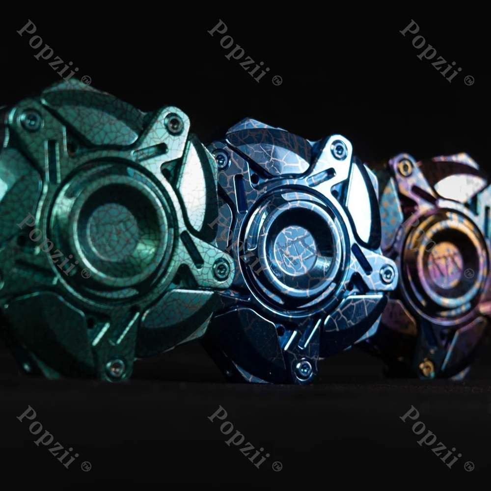 ของเล่นฟิดเจ็ตสปินเนอร์ KTS Origin Titanium Five Leaf Spinner แบบแม่เหล็กเปิดได้ ของเล่นฟิดเจ็ตสปินเนอร์ ไจโรปลายนิ้ว แกดเจ็ตสุดเท่ ของเล่นคลายเครียด
