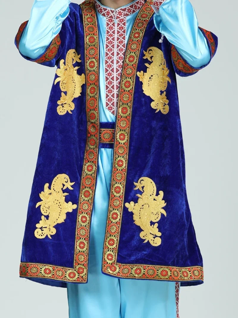 Xinjiang dance men's vest accessories Uyghur stage clothing Maixilaipu long loop 1-piece set