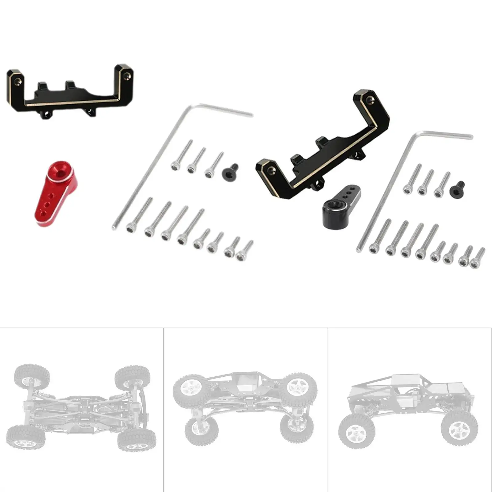 

Brass Servo Arm Mount Kit Remote Control Car Parts for Axi00002 Axi90081 Axial SCX24 Axi0006 RC Crawler Upgrade Accessories