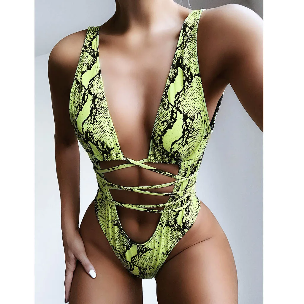 2024 Hollow Sexy Swimwear Women Bandage Padded One Piece Femme Swimsuit Monokini Biquini Traje De Bano Mujer Trikini Badpak