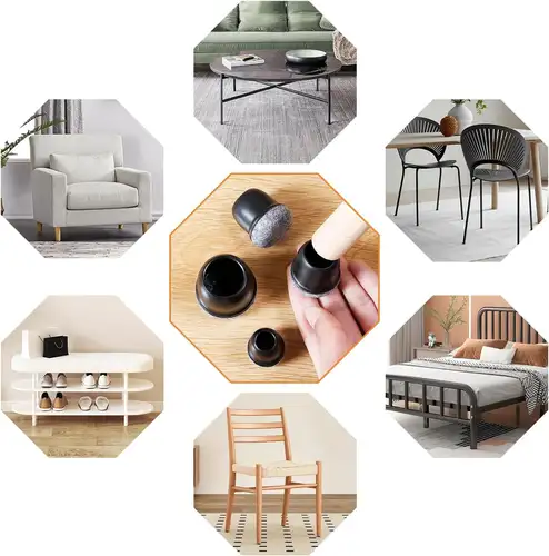 Chair Leg Floor Protectors Felt Foot Cover  Silicone Diagonal with Thick Wrap Felt Pads Furniture Table Feet  Protect Floors - Image 5