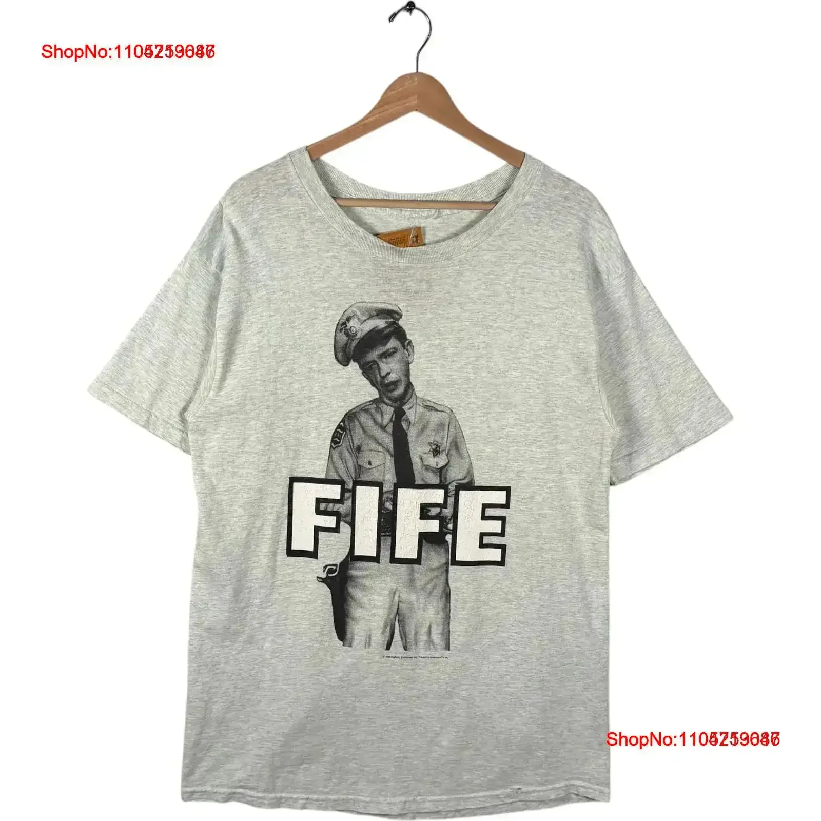 Men's Vintage Andy Griffith Show Security By Fife Gray T Shirt XL Washed streetwear homme graphic Casual Stretched vintage