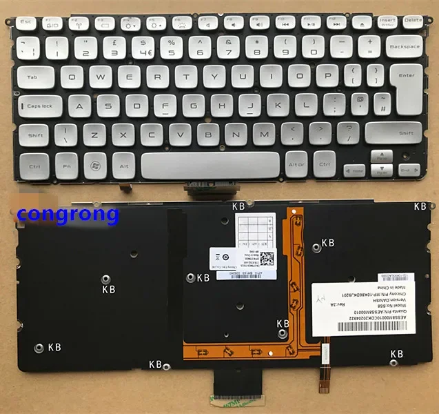 Para Dell XPS 15z L511z L512z XPS 14Z L412z teclado de laptop versão UE com retroiluminação