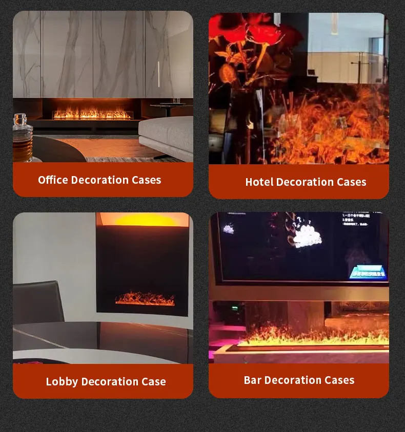 Electric Fireplace Colorful Simulation Realistic Flame with Remote Control New Design 3D Water Steam Vapor Fireplace