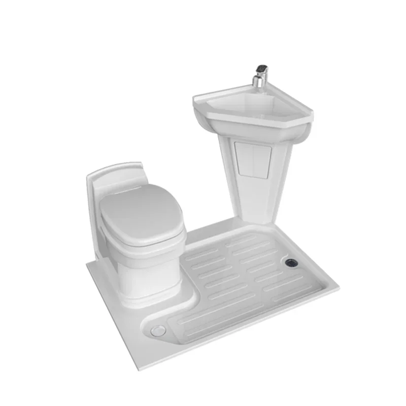 

Portable RV Shower Cabinet Wash Basin With Cassette Toilet and Shower Tray