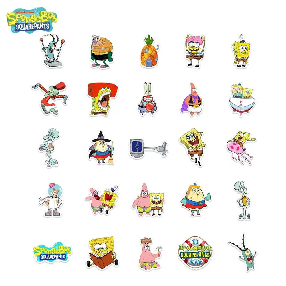 50 Stück SpongeBob Offiziell Lizenzierte Vinyl-Aufkleber Hochwertige Tentakel-Aufkleber für Wasserflaschen Wasserdichte DIY-Aufkleber – Detail 4