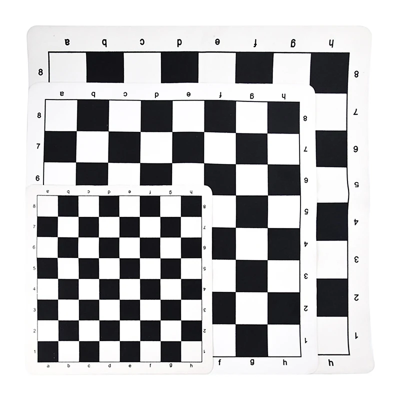 Black And White Portable Chess Board 43CM 51CM PU Leather Soft Tournament Chess Board For Children's Educational Games